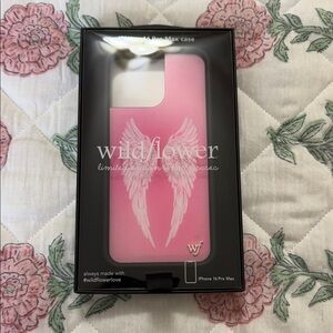 Wildflowers Pink Angel Wing Design iPhone Case
